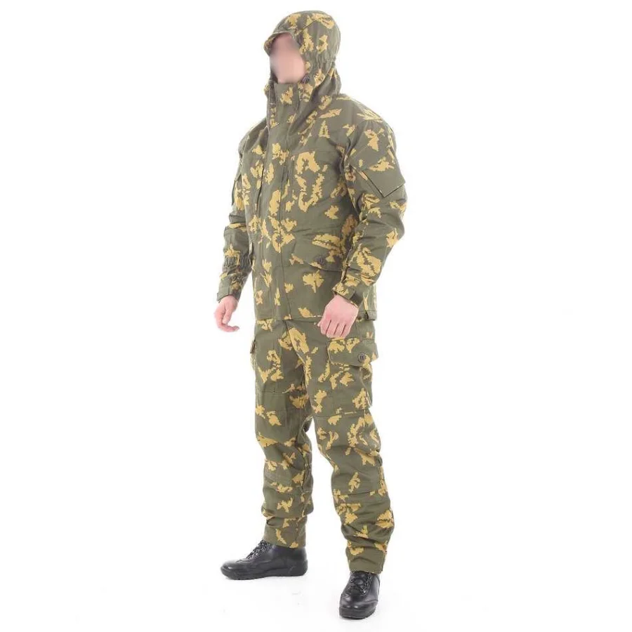 Костюм KE Tactical Горка-5 со съемной флисовой жилеткой рип-стоп с налокотниками и наколенниками березка желтая