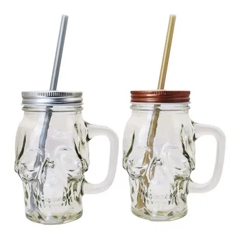 

Jar with Lid and Straw Glass