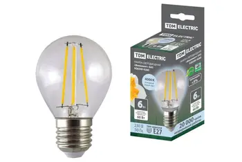 

Lamp led "filament" g45-6 W-230 V-4000 K-E27 TDM
