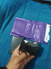 Tarjetero de fibra de carbono RFID para hombre, Billetera de Metal sin escanear, tarjetero Masculino