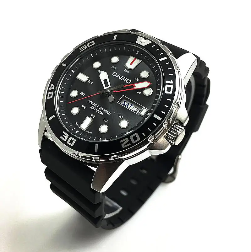 Casio Solar Mannen Duiken Horloge MTP S110 1AV Band Rubber Diver Horloge  Rubber Band Sport Heren Horloge|Quartz Watches| - AliExpress