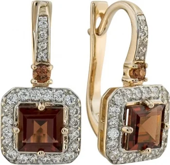 

Aloris earrings with garnet and cubic zirconia in red gold