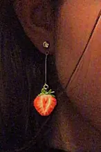 Pendientes con Clip para mujer, aretes largos de fruta, fresa, sandía, sin orificio de oreja, joyería de fiesta sin Piercing