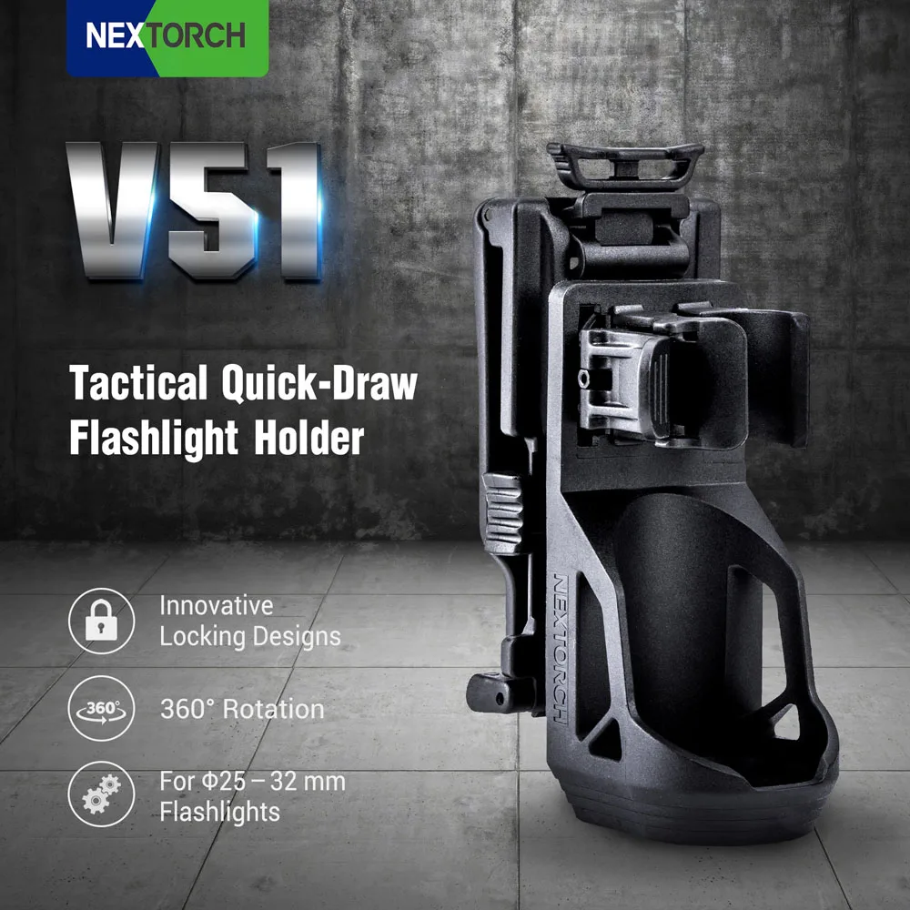 Nextorch 360 ° LED linterna soporte ángulo girable duable Flashlight holster 