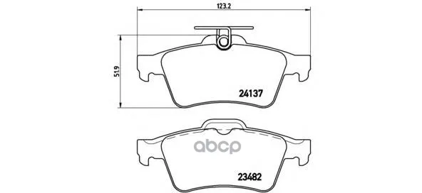 Колодки Тормозные Ford Focus Ii/Iii/Mazda 3/Opel Vectra C/Volvo S40 Задние Brembo P59042 Brembo арт. P59042