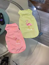 Ropa de verano para mascotas, Camiseta con estampado de flamenco para perro, chaleco para perros pequeños y medianos, accesorios para mascotas, chaleco para gatos, camisas, XS-2XL