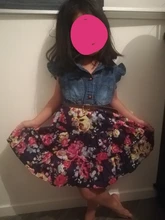 Vestido vaquero Floral para niñas, ropa informal de manga corta con cinturón para fiesta de verano