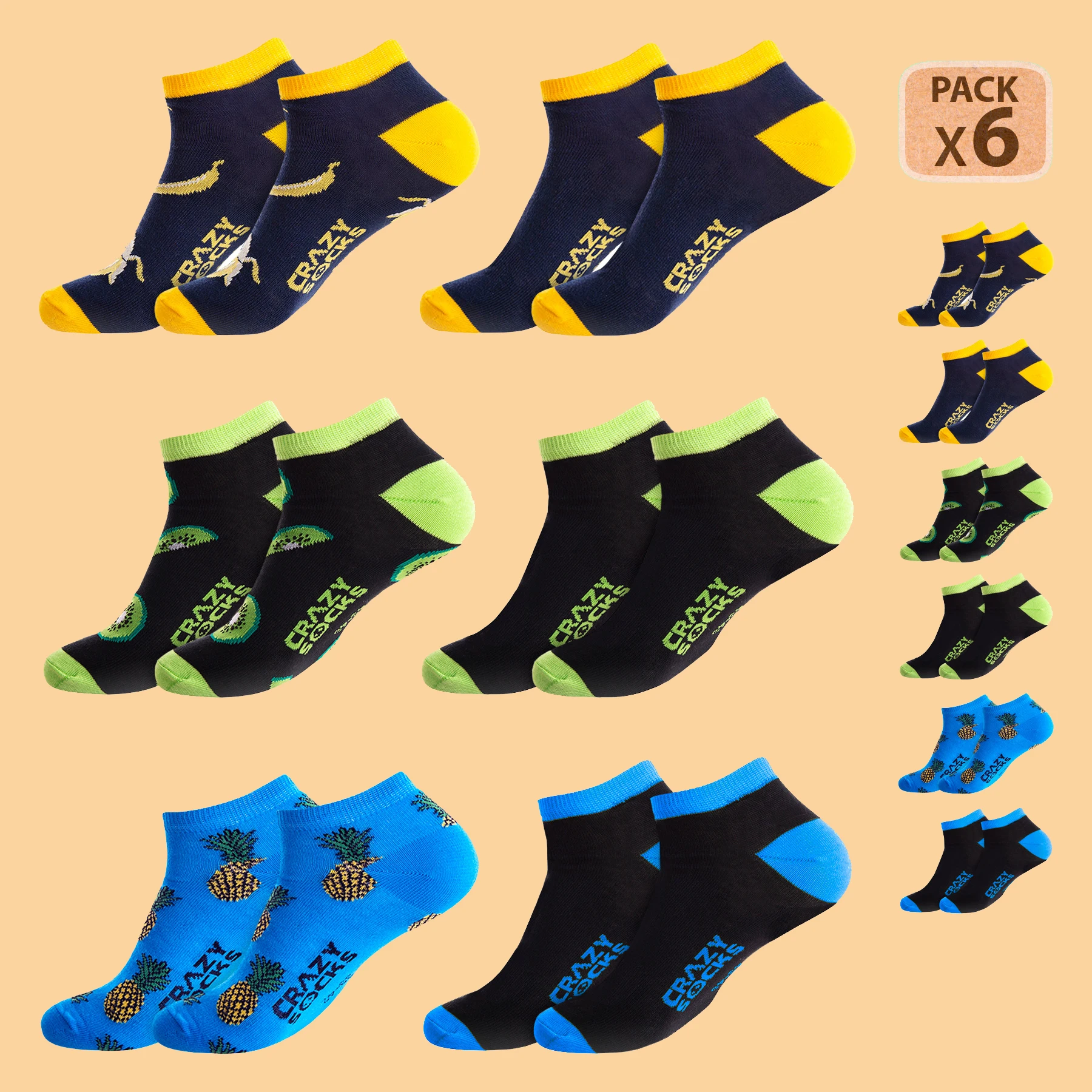 CRAZY socks оригинальные носки модный дизайн тиснение упаковка 6 штук в разных цветах