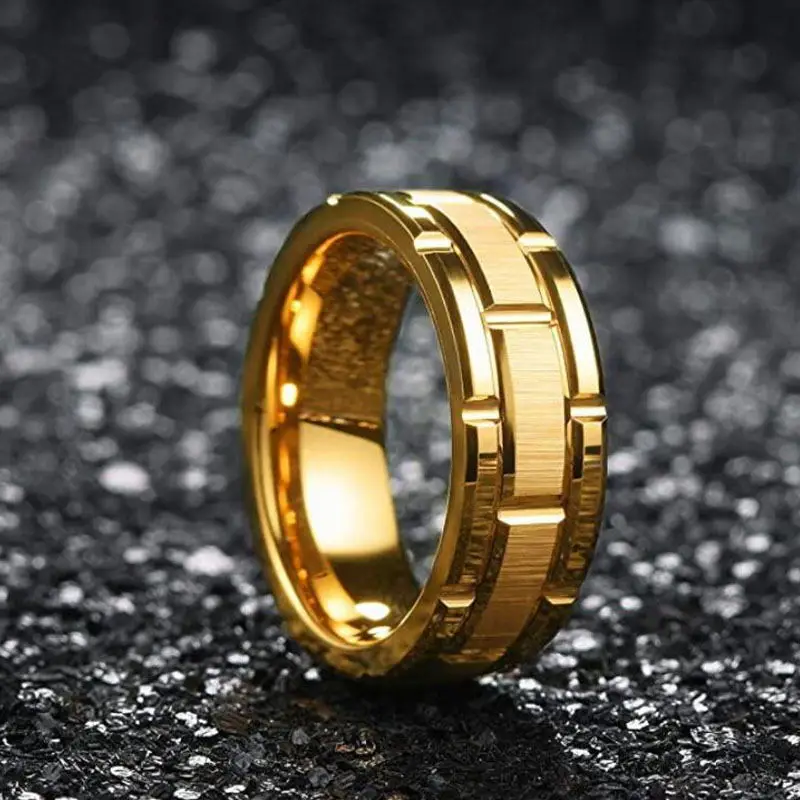 Elegant Brushed Stainless Steel & Tungsten Wedding Band, 8mm - Versatile Couples Jewelry in Three Timeless Colors