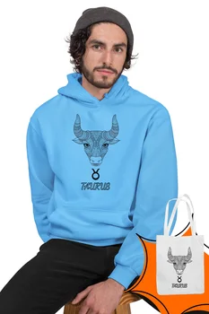 

Angemiel Wear Aries Zodiac Blue Men 'S Hooded Sweatshirt Bags Kombin