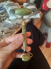 Rodillo masajeador Facial de Guasha Junta doble cabezas de remodelación de cara de elevación masajeador Natural Jade piedra cuello delgado herramienta de cuidado