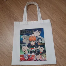 Tee Haikyu Manga Nishinoya Yuu Oikawa Tooru gráfico de impresión de dibujos animados de bolsas de compras de las niñas de moda Casual paquete bolso de mano