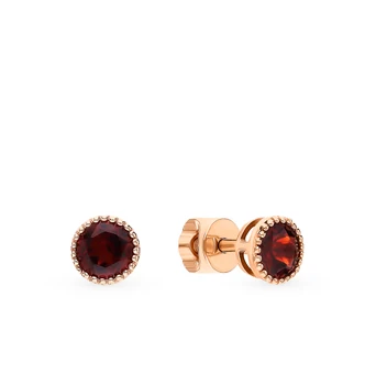

Gold earrings with Garnet sunlight sample 585 test