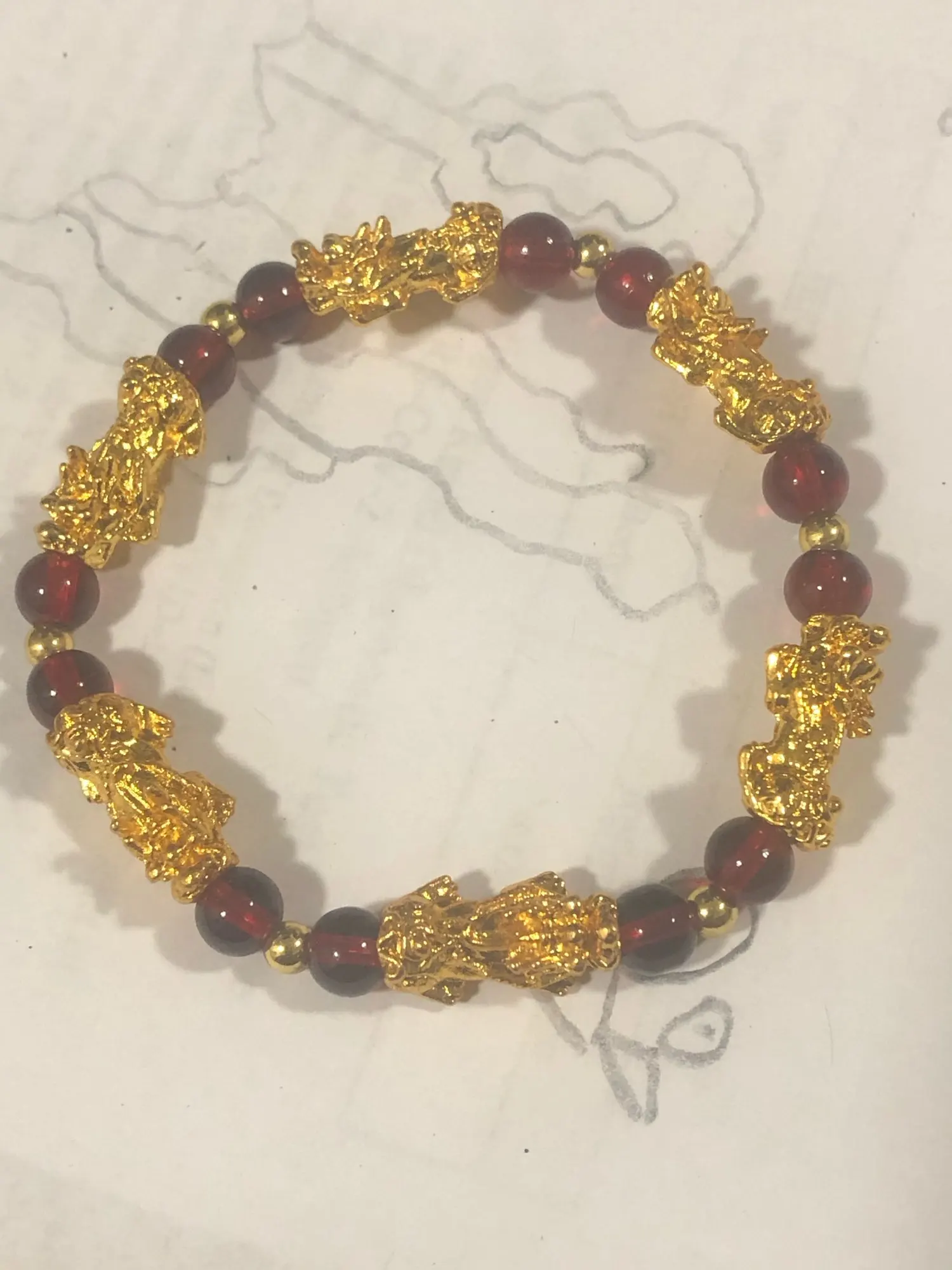 Kinesisk FengShui Pixiu Obsidian Stone Beads Armband Färgskiftande armband Rikedom Lycka till Armband Kvinnor Män Unisex