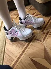 Zapatos de Parkour deformables para adultos y niños, patines con cuatro ruedas, para correr, unisex
