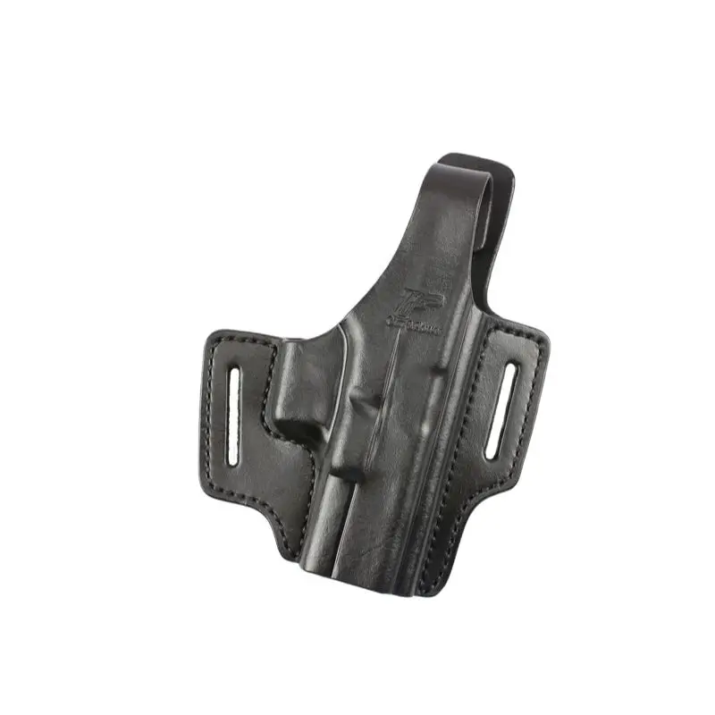 Funda De Cinturón OWB De Cuero Para Glock 43 - Derecha, Con Rotura De Pulgar, Estilo Práctico