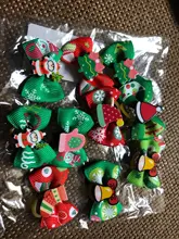 Bows Dog Hair-Bow Grooming Christmas-Dog Elastic-Rubber Cat Pet 10pcs 