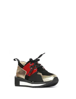 

İLVİ Does Not Women's Sneaker Black Leather - Golden