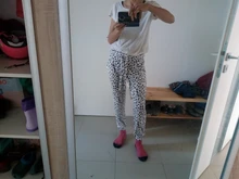 Pantalones bombachos de talla grande para mujer, pantalón informal, estampado de moda, cintura alta, para verano, 2020