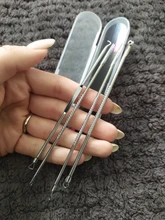 LaMilee 4 unids/set Blackhead Comedone acné grano herramienta removedor de la espinilla cuchara para herramienta para cuidado de la piel Facial agujas Facial limpiador de poros