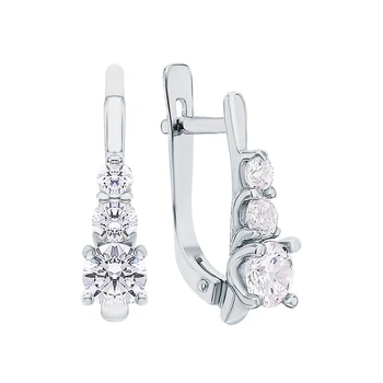 

Silver earrings with cubic zirconia sunlight sample 925
