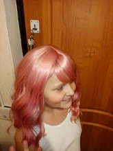 Msholy-peluca ondulada rosa con flequillo Bob corto, Pelo Rizado Bob, pelucas púrpuras sintéticas Rojas, rubias y verdes, Cosplay de alta temperatura