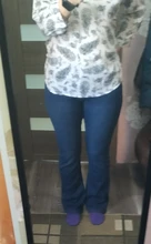 Jeans Woman Flare Wide Leg Fleece High-Waist Winter Skinny Office Plus-Size Warm 