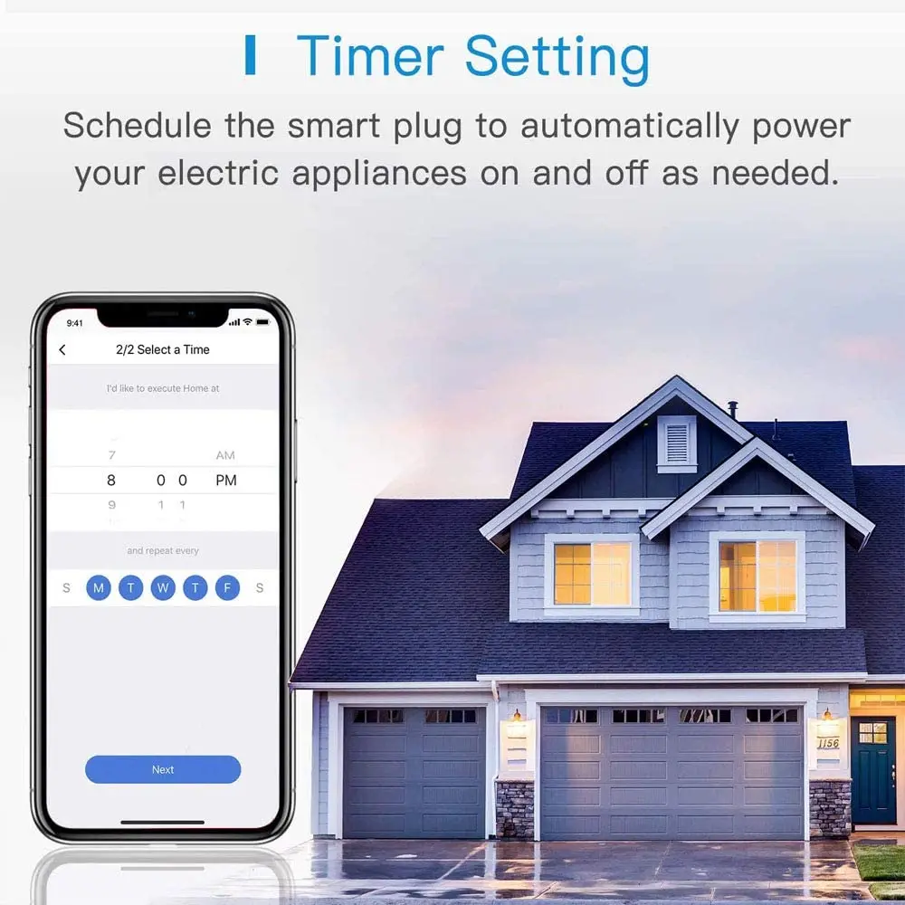 European Smart Plug Wifi16A 3680W Smart plugs Compatible with Alexa, Google Assistant and SmartThings, Wi-Fi Smart Plug HOME KIT Meross app energy saving outlet