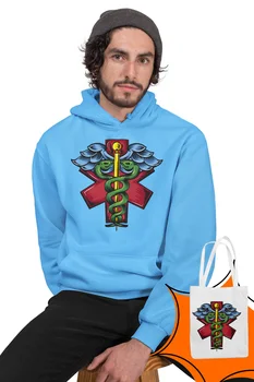 

Angemiel Wear Hippocrates Blue Men 'S Hooded Sweatshirt Bags Kombin