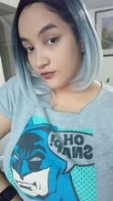Feilimei-peluca recta con corte Bob de 160g, pelo sintético para Cosplay, afroamericano, Azul, Gris, Rubio, negro, Morado, color ombré