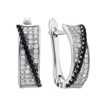 

Silver earrings with nanocrystal and cubic zirconia sunlight sample 925