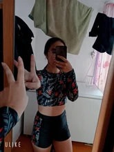 Sexy Swimsuit Bikini-Set Long-Sleeve Push-Up Female High-Waist Women 