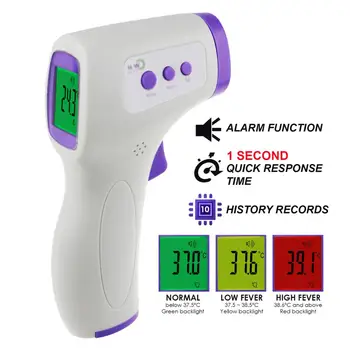

Non Contact IR Forehead Thermometer Human Body and Object Temperature Meter Color LCD Fever Indicator, One Sec Quick Response