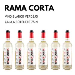 RAMA CORTA - VINO BLANCO VERDEJO - PACK 6 BOTELLAS de 75 cl - VINO BLANCO - SE ENVÍA DESDE ESAÑA