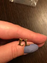 De acero inoxidable 26 A-Z inicial Pendientes con pasador en forma de letra pequeña bricolaje alfabeto nombre joyas piercings Pendientes de botón Pendientes Brincos