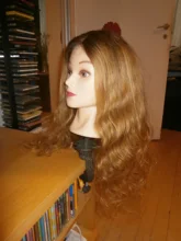 Shumeida-pelucas con minimechones de encaje frontal, pelucas de cabello humano peruano Remy, Color rubio miel degradado, 13x6