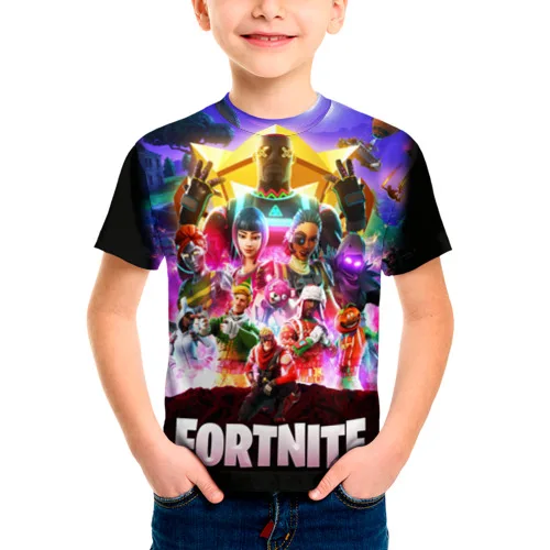 Детская футболка 3D «Fortnite Королевская Битва» для мальчиков и девочек, Легкая футболка с рисунком