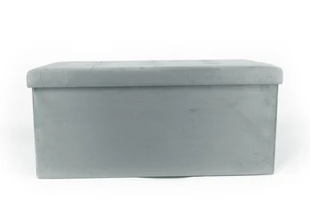 

Ottoman box padded folding pattern Double Velvet gray color