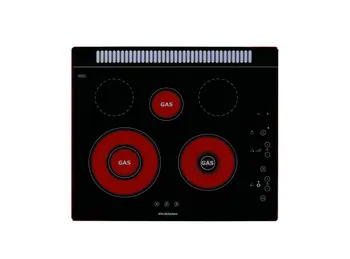 

VITROKITCHEN 201TGBA vitroceramic plate, butane gas, 5 burners, 60cms, frameless Black