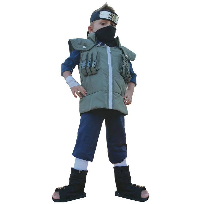 DAZCOS детский размер японское аниме Hatake Kakashi косплей костюм жилет из хлопка Зеленый