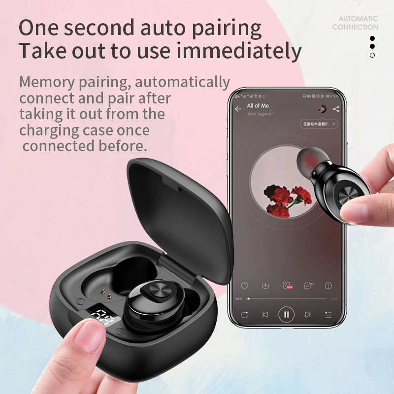 VITOG Sport Wireless Headphone IPX5 TWS Bluetooth 5 0 Earphone HiFi Stereo Gaming Headsets Wireless Earbuds LED Display with Mic