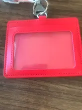 De calidad de lujo, 618 de cuero de la PU de doble tarjeta de conjuntos de manga funda de credencial de identificación claro banco tarjeta de crédito titular de la placa de estudiante de la escuela de oficina