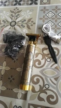 Cortadora de pelo profesional recargable, máquina de cortar cabello con cuchilla delineadora, cortador de pelo de peluquería con estampado de Buda, cargador de corte cerrado de 1200mAh