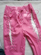 Cutenew-Pantalones rectos de estilo callejero para mujer, calzas de estilo Hipster, de cuero PU, a la moda, Color sólido, 2021 Y2K