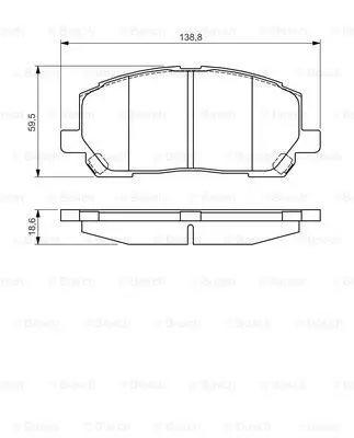 Колодки дисковые передние Lexus RX300 V6 00-01 BOSCH 0 986 495 1
