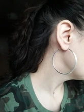 Pendientes de aro de 100% Plata de Ley 925 para mujer, aretes de aro de plata simples, Piercing