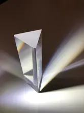Prisma Triangular BK7 para enseñanza física, prismas de vidrio óptico de 25x25x80mm, luz refractada de espectro arcoíris para niños y estudiantes