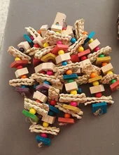 Toy Blocks Bird-Cage Bite-Toy Macaws Parrot Cockatoos Chewing Toy-Bird African Grey Large