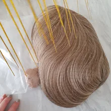 EASIHAIR-Peluca de cabello ombré ondulado para mujer afroamericana, cabellera artificial larga con flequillo, color gris, resistente al calor