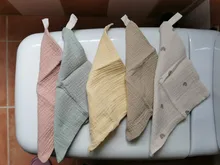 5 uds Toalla de Cara de Bebé de tela de toalla de baño del bebé del pañuelo de algodón Burp paño suave y absorbente gasa jardín paño o 1 Uds